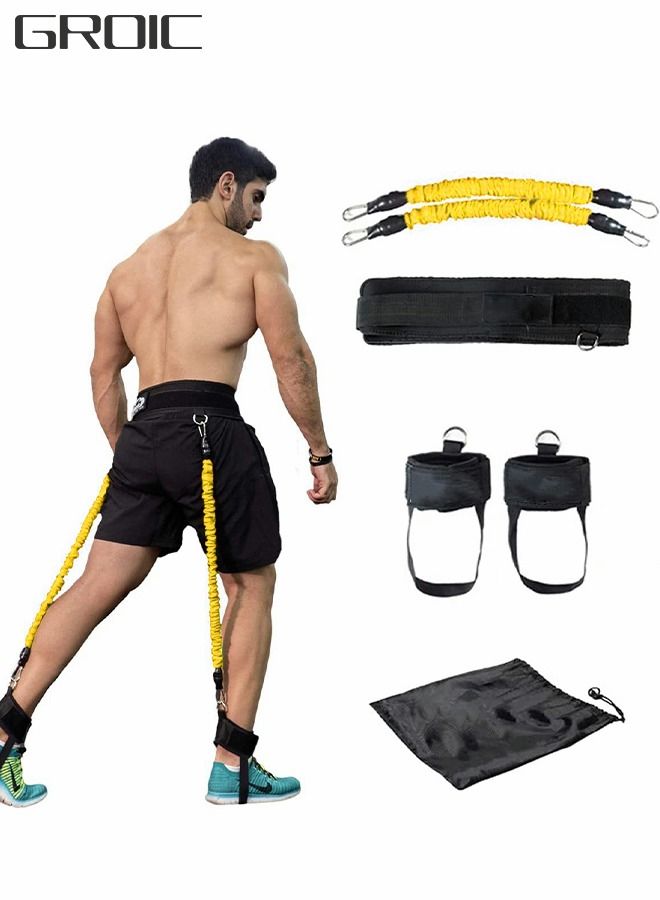 Vertical Jump Trainer, Jumping Force Training Bouncing Pull Rope, Professional Leg Muscle Strength Resistance Bands Set for Basketball Triple Jump Football Volleyball Fitness Equipment