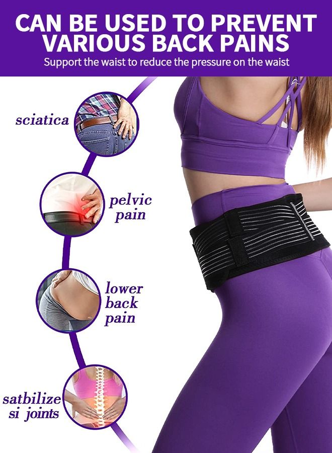 SI Belt Sacroiliac Belt Joint Hip Belt Support for Lower Back Support Brace, Lumbar and Hip Support Brace for Sciatica, Joint, Pelvis, Lower Back Pain Relief (Regular)