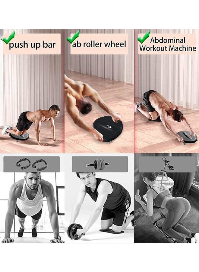 Ab Roller Wheel with Knee Mat, Ab Wheel Roller Core Workout Equipment, Multiple Training Methods, Exercise Roller Wheel, Home Gym Accessories
