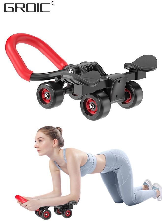 AB Roller Wheel for Core Workout, Ab Roller Automatic Rebound Abdominal Wheel Kit, Ab Exercise Equipment for Abdominal & Core Strength Training, Home Gym Fitness Equipment with Knee Pad