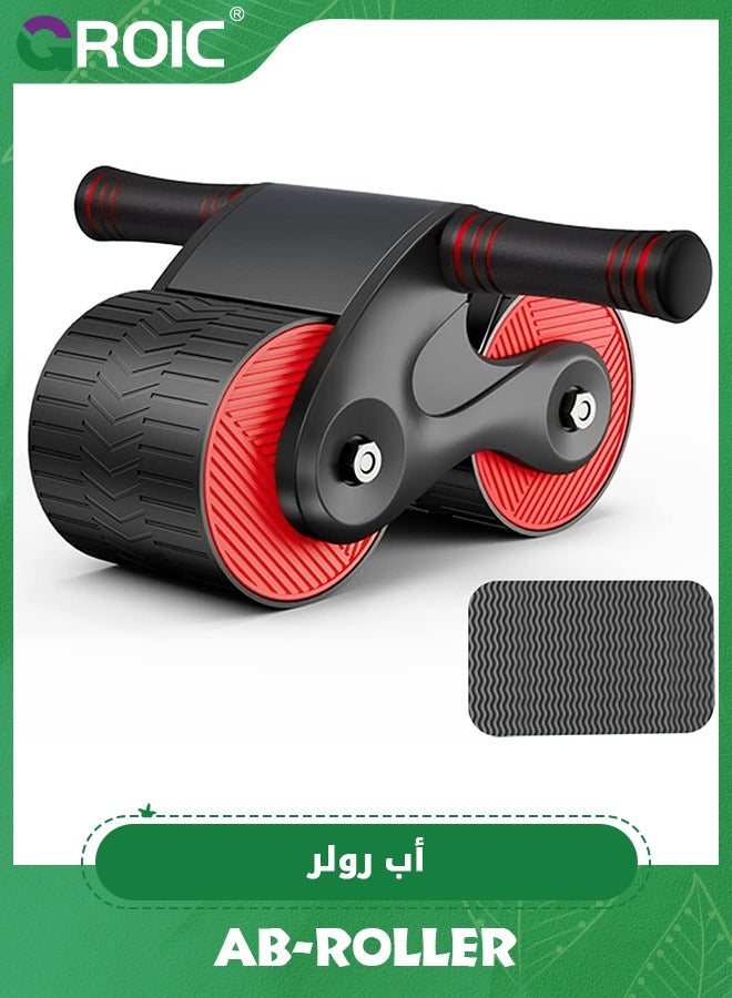 Ab Roller, Automatic Rebound Abdominal Wheel, Ab Roller Wheel Exercise Equipment with Knee Mat, Domestic Double Round Ab Roller Core Workout Equipment, Abs Workout Fitness for Home Gym