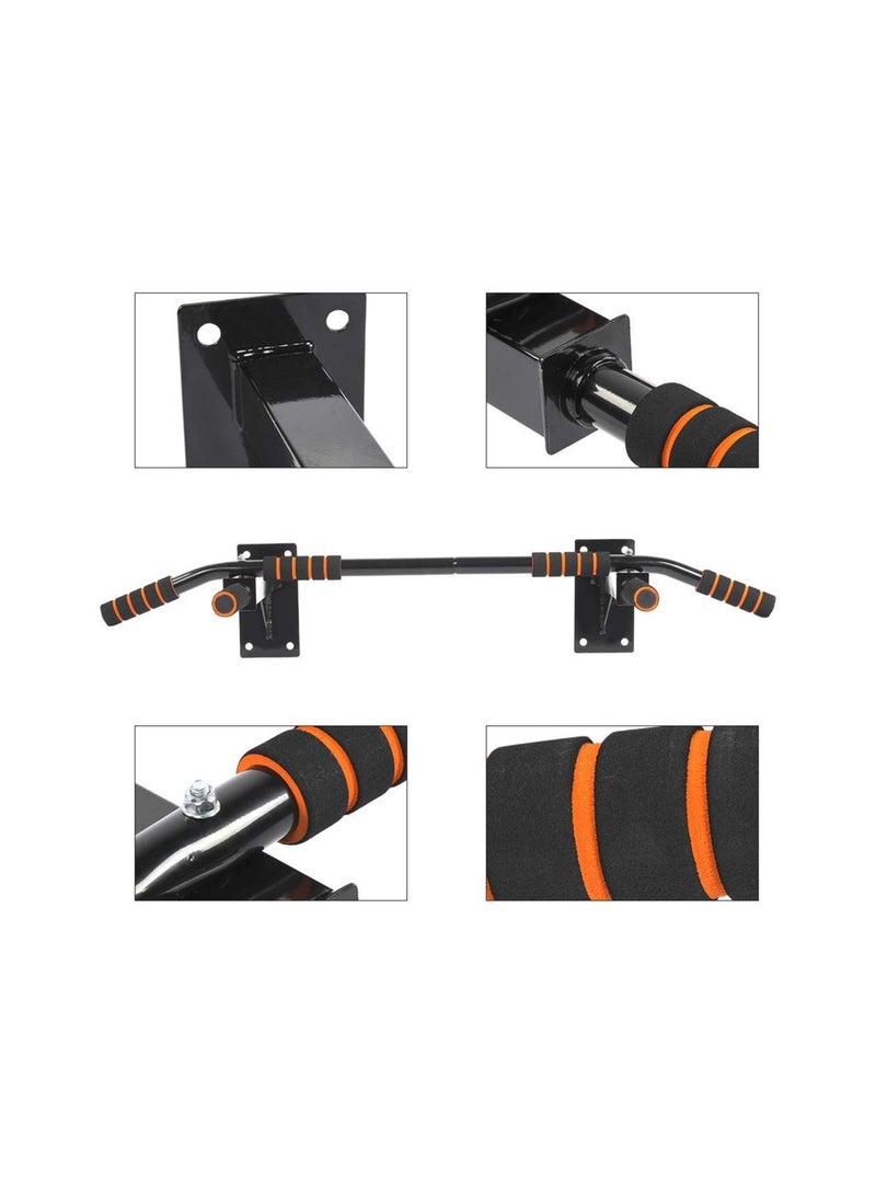 H PRO Wall Mount Pull Up Bar| Chin-up Bodybuilding Exercise Bar for Fitness Home Gym with 6 Foam Handles| Multifunctional Upper Strength Training Body Workout Equipment