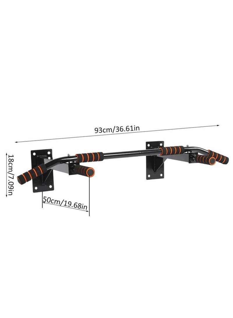 H PRO Wall Mount Pull Up Bar| Chin-up Bodybuilding Exercise Bar for Fitness Home Gym with 6 Foam Handles| Multifunctional Upper Strength Training Body Workout Equipment