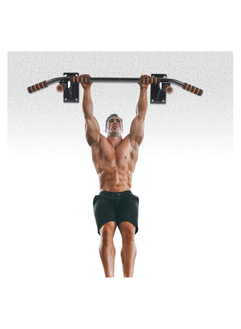 H PRO Wall Mount Pull Up Bar| Chin-up Bodybuilding Exercise Bar for Fitness Home Gym with 6 Foam Handles| Multifunctional Upper Strength Training Body Workout Equipment