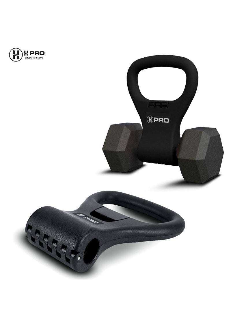 Adjustable Kettlebell Weight Handle| Portable Dumbbell Grip Travel| Weightlifting Bodybuilding Equipment| Converts Your Dumbbells Into Kettlebells