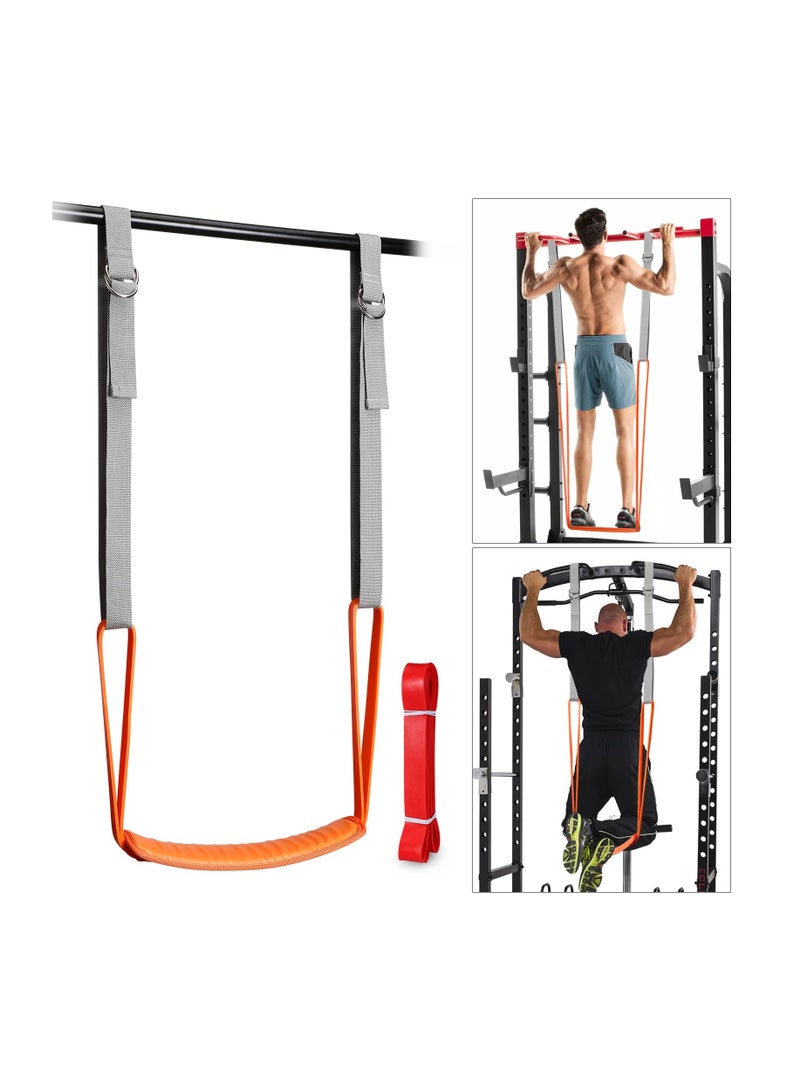 Pull Up Assistance Bands,  88lbs - 132lbs Heavy Duty Resistance Band for Pull Up Assist, Adjustable Weight Size with Fabric Feet/Knee Rest for Chin Up, Powerlifting, Strength Training