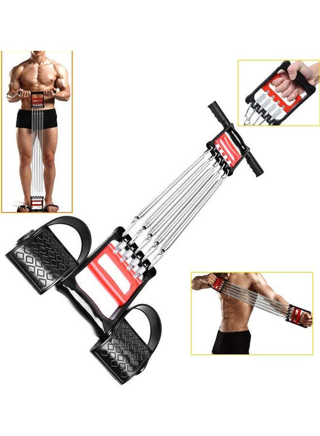 Chest Expander Arm Strength Multifunctional Exercise Fitness Muscle Training Sports for Home Gym Tummy Trimmer Hand Gripper 3 in 1 Pull-up Bars Spring Exerciser with 5 Metal Spring