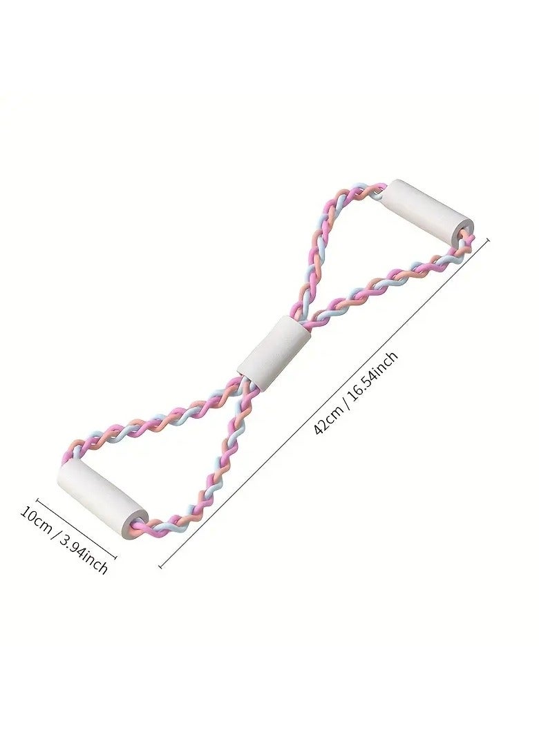 1pc Home Exercise 8-Shape Resistance Bands, Yoga Stretch Braided Bands For Chest, Arm, Back & Shoulder, Yoga Pilates Fitness Training Equipment