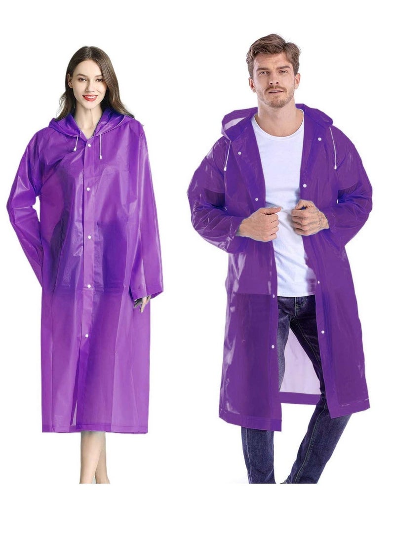 Raincoat Rain Ponchos for Adults Women Men - 1 Pack Reusable EVA Clear Portable Coats Lightweight Jackets with Hood, Packable Poncho Adult Hood