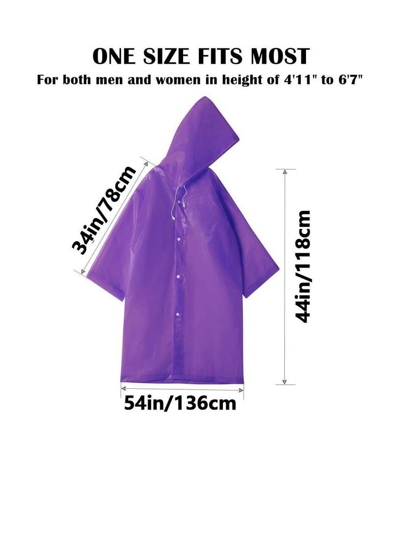 Raincoat Rain Ponchos for Adults Women Men - 1 Pack Reusable EVA Clear Portable Coats Lightweight Jackets with Hood, Packable Poncho Adult Hood