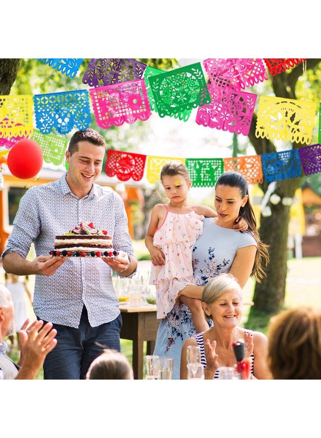 4 Packs Mexican Party Banner Large Plastic Papel Picado Banner Fiesta Plastic Banner Mexican Fiesta Hanging Banner Flags Cino De Mayo Fiesta Party Decorations 4 Different Designs 60 Feet Long Totally