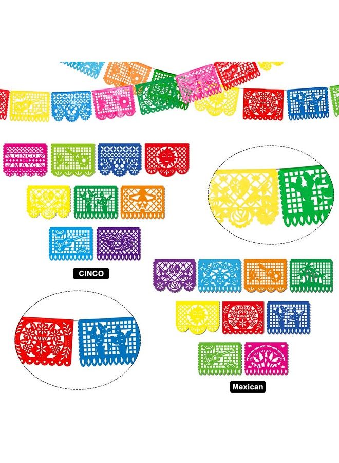 4 Packs Mexican Party Banner Large Plastic Papel Picado Banner Fiesta Plastic Banner Mexican Fiesta Hanging Banner Flags Cino De Mayo Fiesta Party Decorations 4 Different Designs 60 Feet Long Totally