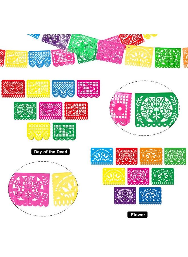 4 Packs Mexican Party Banner Large Plastic Papel Picado Banner Fiesta Plastic Banner Mexican Fiesta Hanging Banner Flags Cino De Mayo Fiesta Party Decorations 4 Different Designs 60 Feet Long Totally