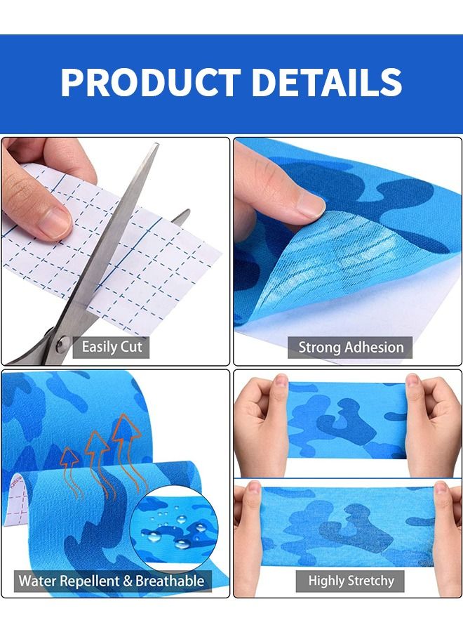 2 Pack Kinesiology Tape, Camouflage Sports Tape Athletic Recovery Pain Relieve Strong Adhesion Waterproof Sports Theraeputic Tape for Muscle Pain Relief and Joint Support  [2” x 20”]