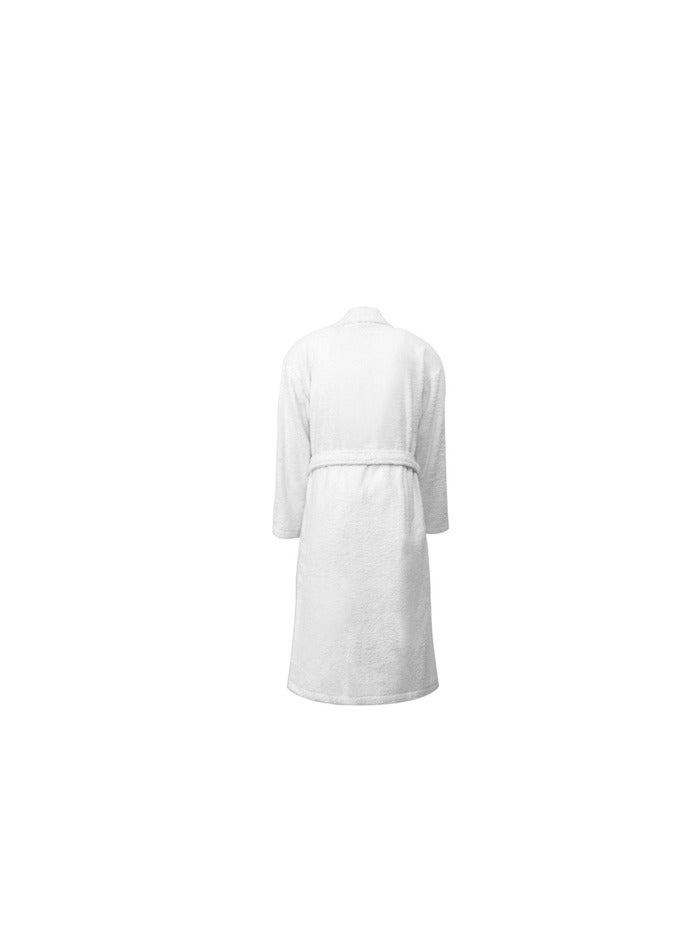 Unisex Turksish Terry Cotton White Bathrobe Free Size