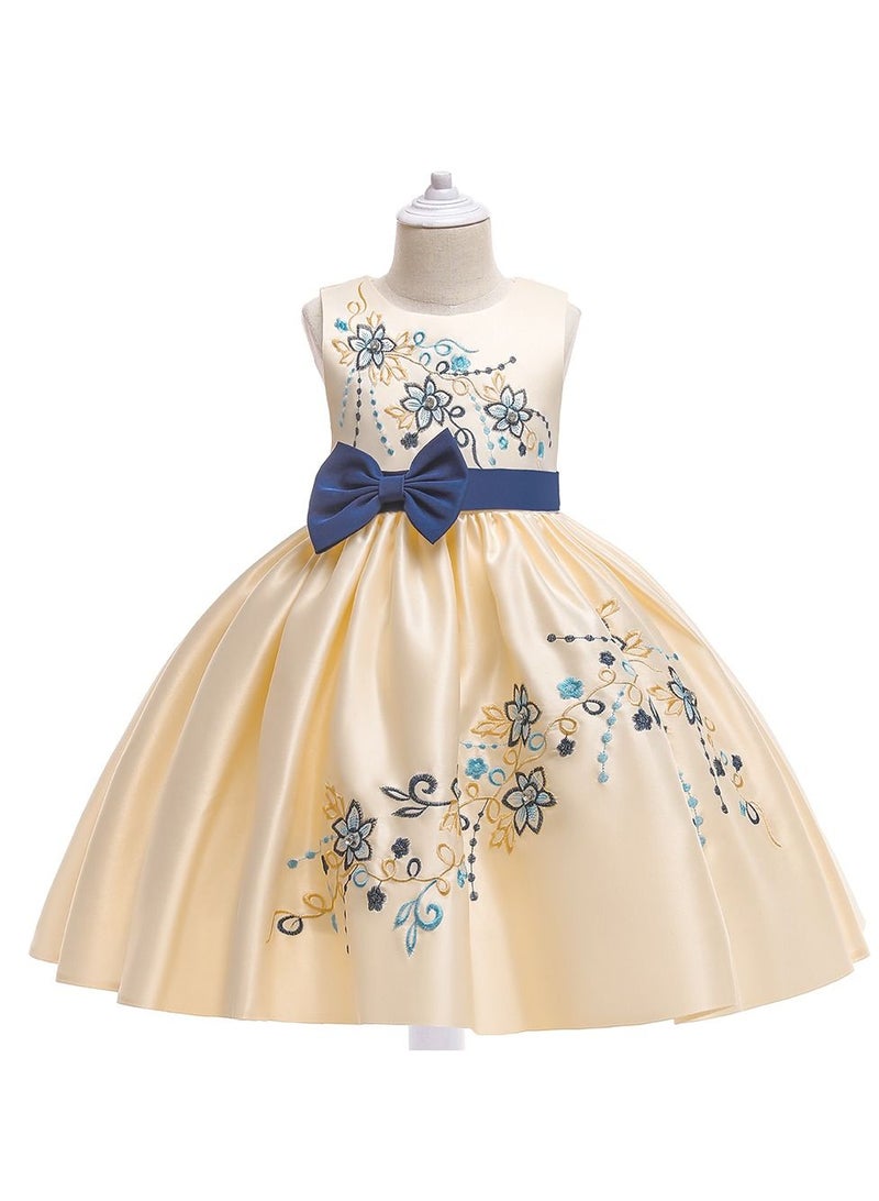 Stylish Fairy Flower Dress Blue/Beige