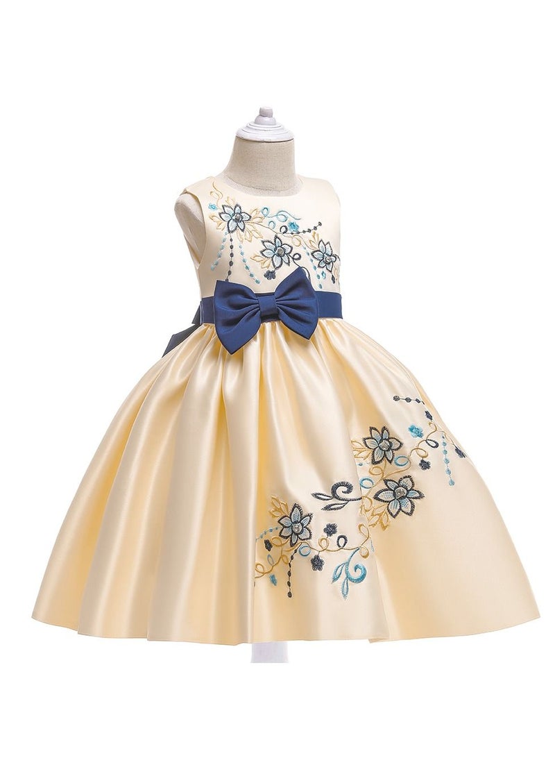 Stylish Fairy Flower Dress Blue/Beige