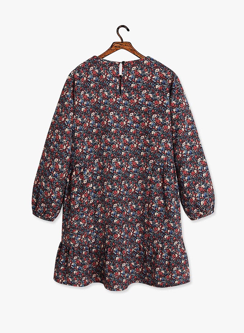 Classic Style Girls Floral Dress Multicolour