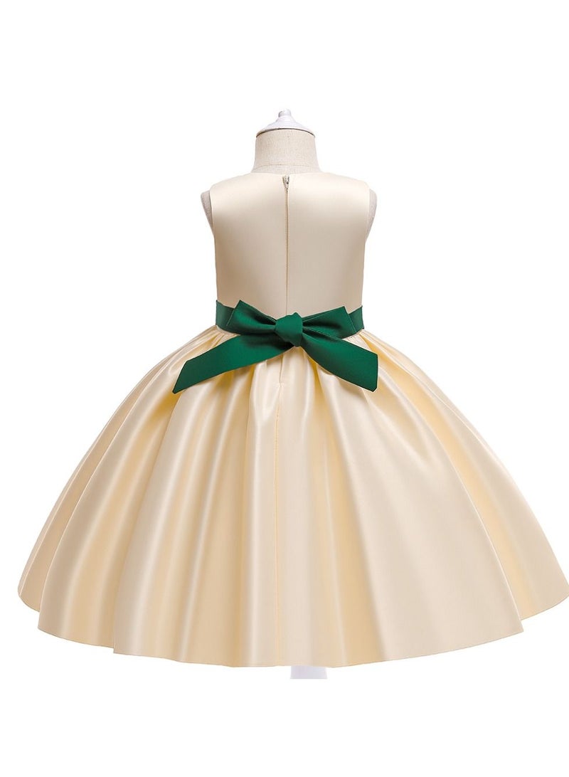 Stylish Fairy Flower Dress Green/Beige