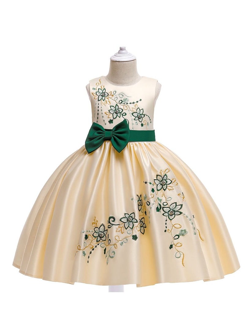 Stylish Fairy Flower Dress Green/Beige