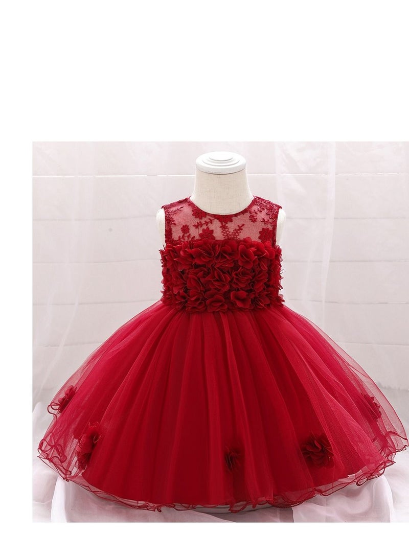 Fashionable Cute Girls Dresses Red