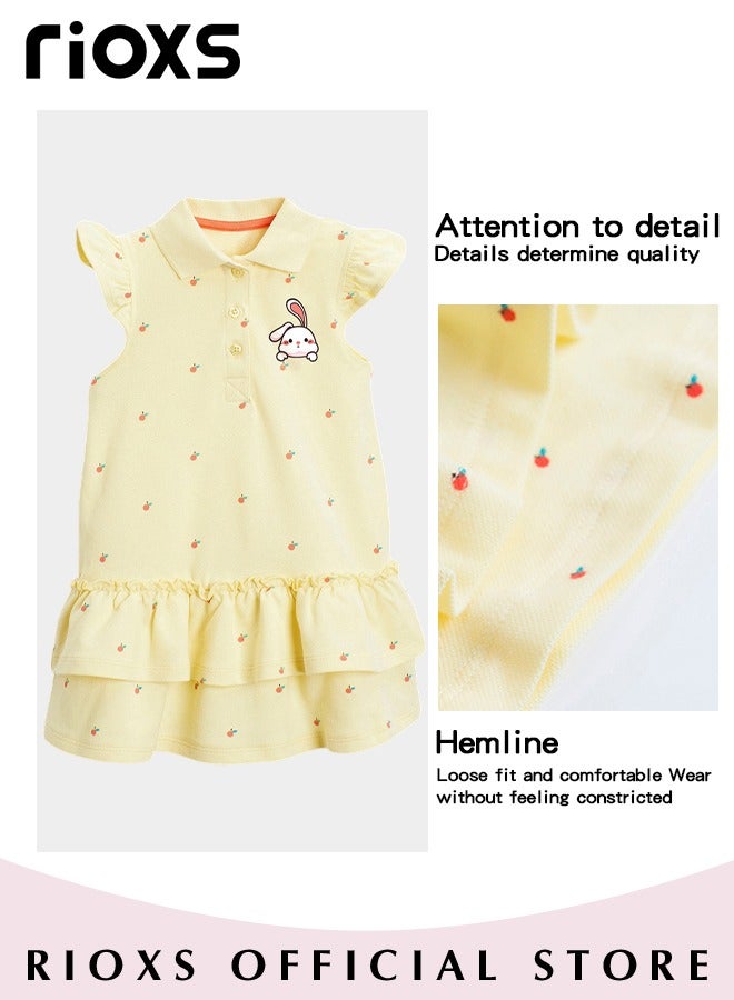 Girls A-line Dress with Adorable Pattern, Colorful Button Up Sleeveless Dress, Wonderful Summer Dresses for Girls, Comfortable to Wear, Great Gift Choice for Girls