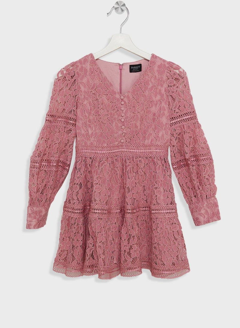 Kids Venice Lace Midi Dress