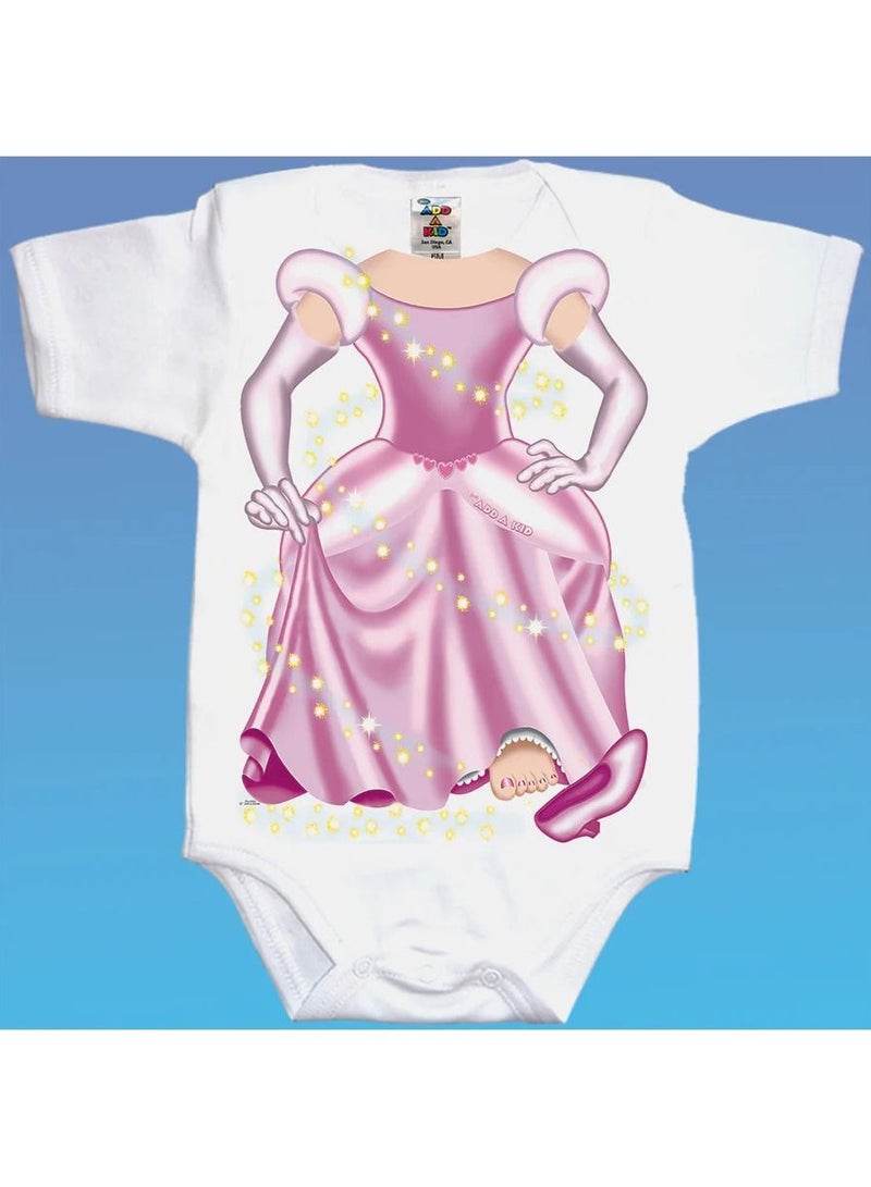 Baby Princess Cinderella Pink Romper For 0 - 6 Months Baby