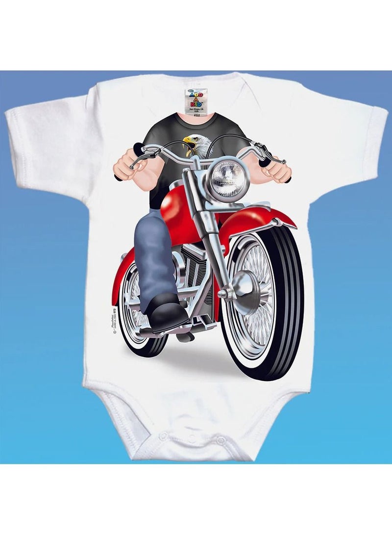 Baby Biker Fat Boy Romper For 0 - 6 Months Baby