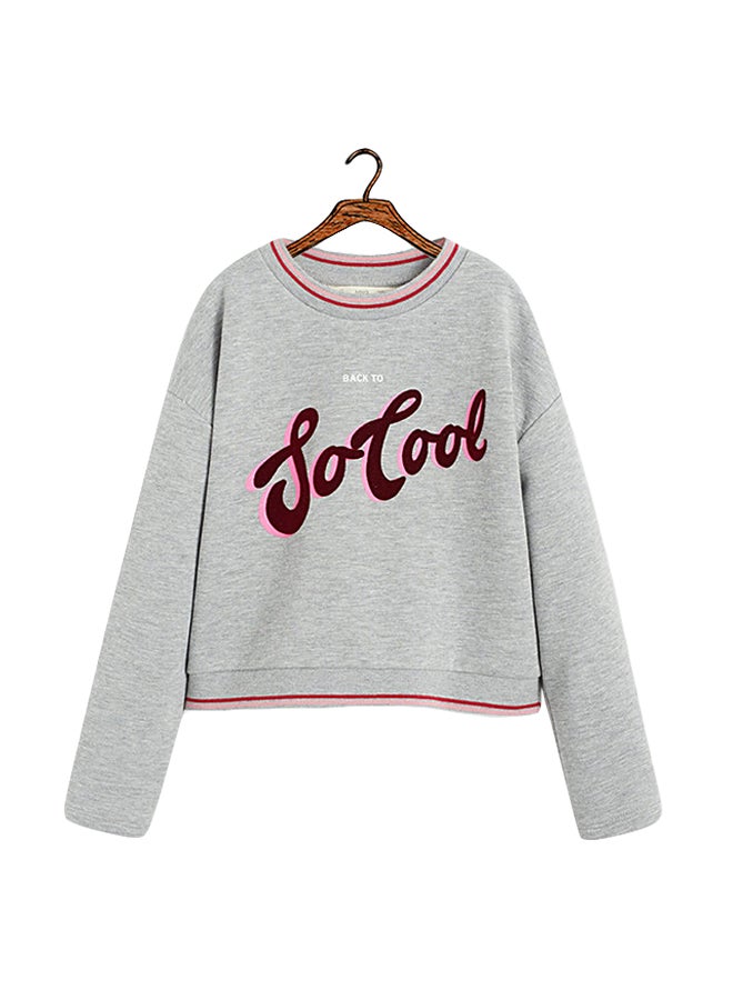 So Cool Printed Sweatshirt Grey