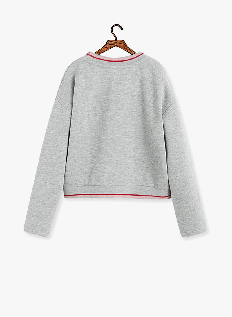 So Cool Printed Sweatshirt Grey