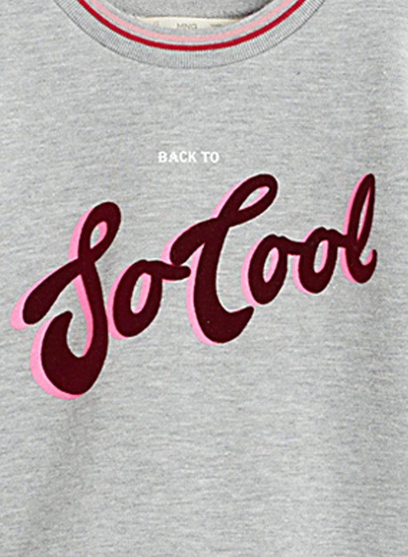 So Cool Printed Sweatshirt Grey