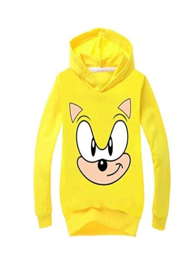 SONIC PRINTED HOODIE  FOR KIDS YELLOW