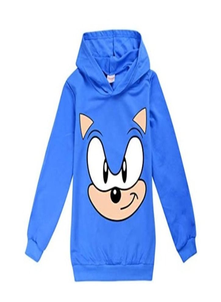 SONIC PRINTED HOODIE FOR KIDS BLUE