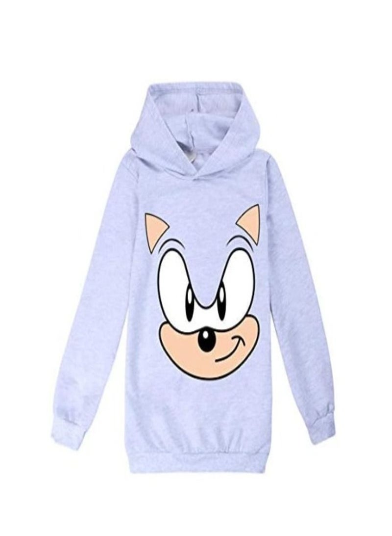 SONIC PRINTED HOODIE FOR KIDS GREY