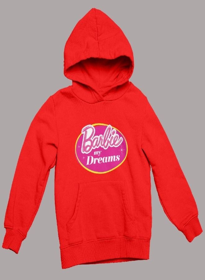 Barbie Printed Hoodie For Girls Pink