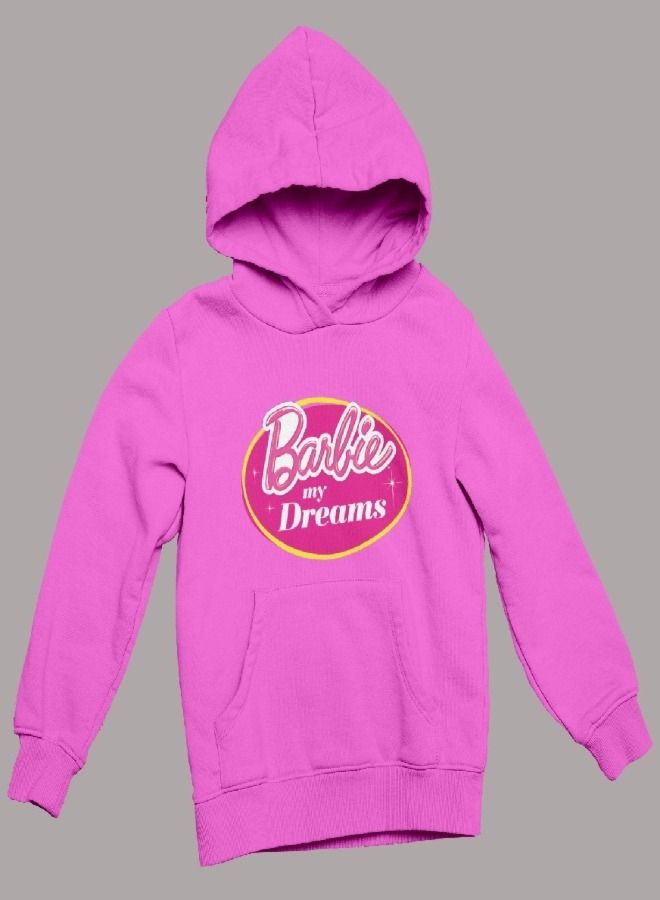 Barbie Printed Hoodie For Girls Pink