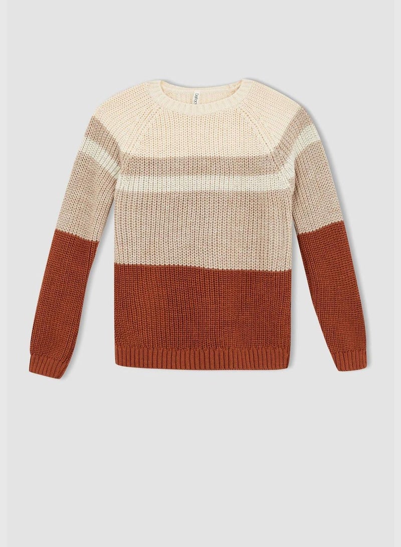Girl Crew Neck Long Sleeve Tricot Pullover