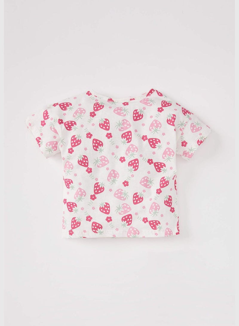 Regular Fit Short Sleeve Floral Print Lounge Set