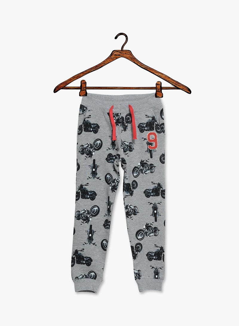 Melange Printed Sweatpants Grey