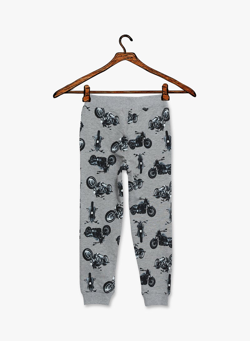 Melange Printed Sweatpants Grey