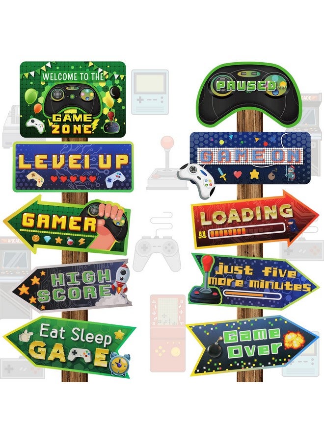 20 Pieces Video Game Party Sign Game Party Themed Directional Signs Video Game Sign Funny Video Game Cutouts Welcome Yard Outdoor Wall Sign Party Supplies Photo Props Backdrop Decoration Party Decor