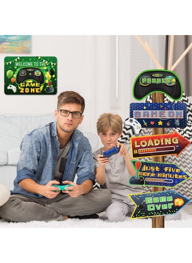 20 Pieces Video Game Party Sign Game Party Themed Directional Signs Video Game Sign Funny Video Game Cutouts Welcome Yard Outdoor Wall Sign Party Supplies Photo Props Backdrop Decoration Party Decor