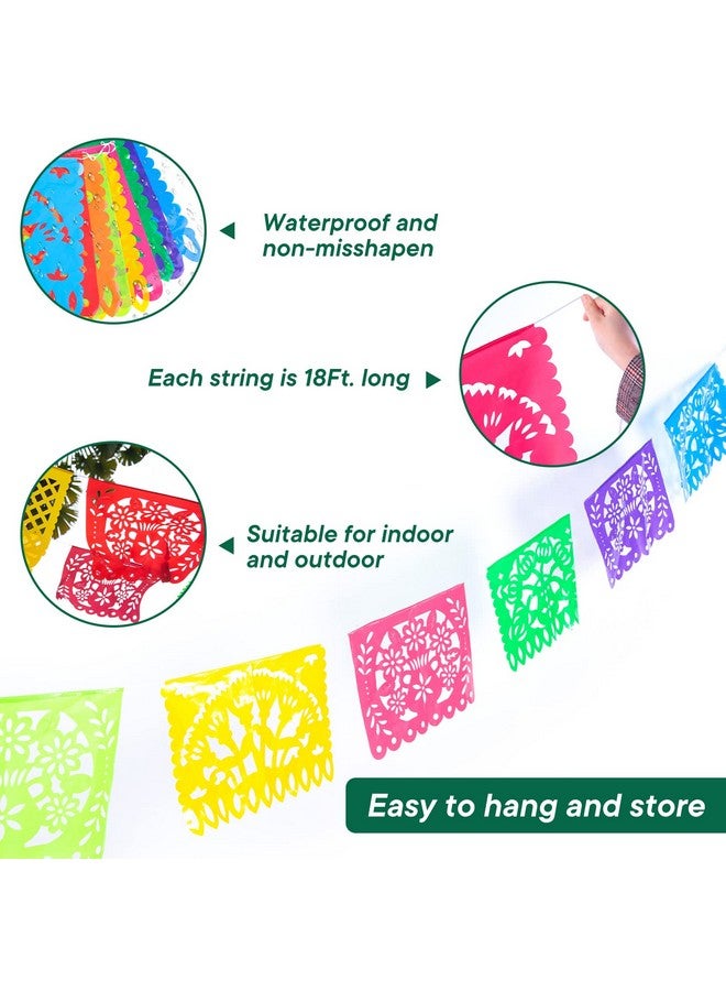 2 Pack Mexican Party Banners 36 Feet Cinco De Mayo Decorations Papel Picado Banners For Mexican Theme Birthday Party Wedding Dia De Los Muertos Day Of The Dead