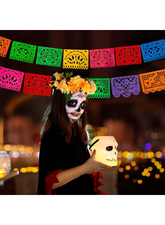 2 Pack Mexican Party Banners 36 Feet Cinco De Mayo Decorations Papel Picado Banners For Mexican Theme Birthday Party Wedding Dia De Los Muertos Day Of The Dead