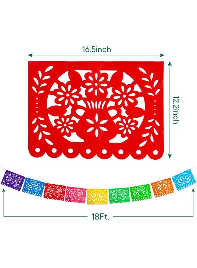 2 Pack Mexican Party Banners 36 Feet Cinco De Mayo Decorations Papel Picado Banners For Mexican Theme Birthday Party Wedding Dia De Los Muertos Day Of The Dead