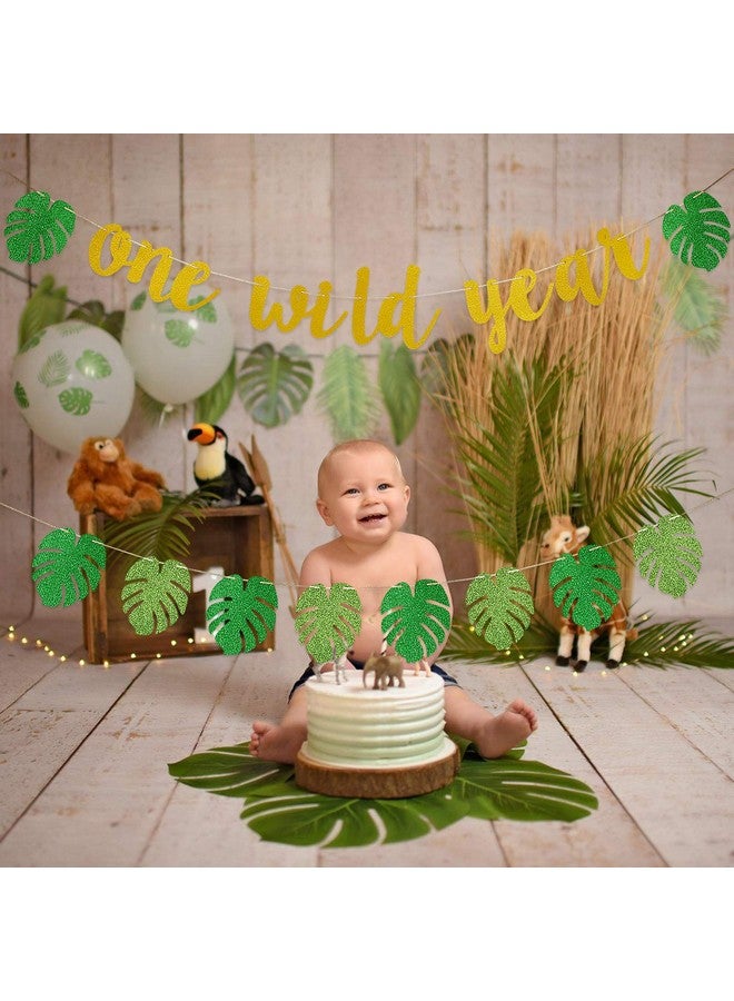 One Wild Year Banner Gold Glitter Wild One First Birthday Banner For Jungle Wild Themed First Birthday Party Decorationswild One Banner 1St Birthday Girls Boys