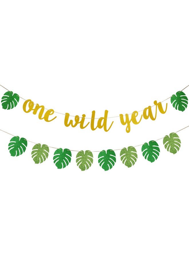 One Wild Year Banner Gold Glitter Wild One First Birthday Banner For Jungle Wild Themed First Birthday Party Decorationswild One Banner 1St Birthday Girls Boys