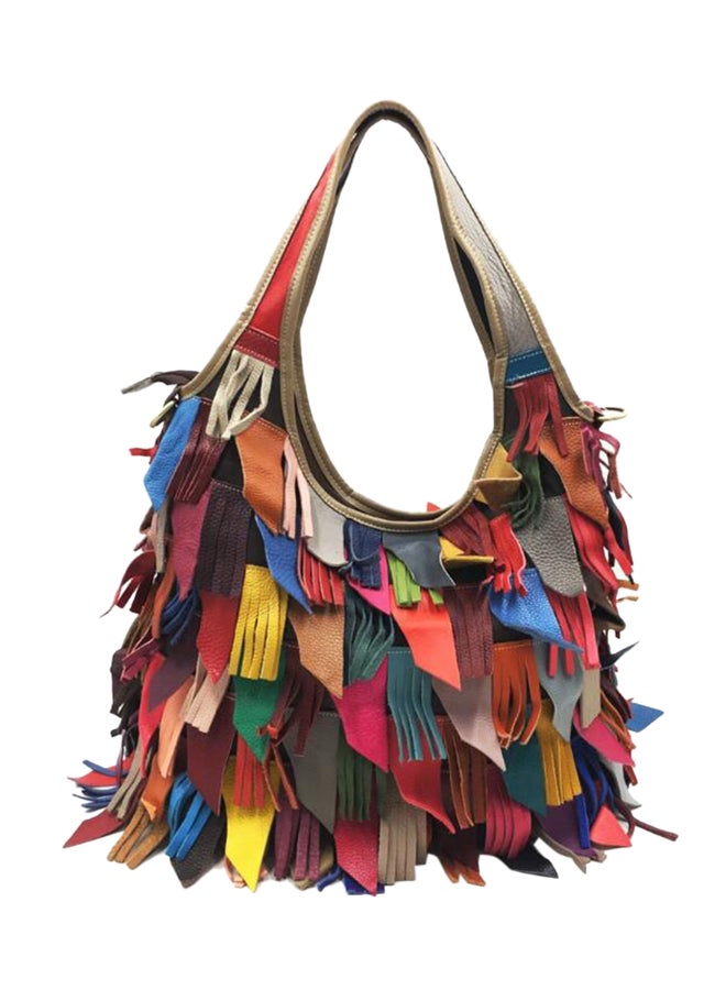 Stylish Leather Hobo Multicolour