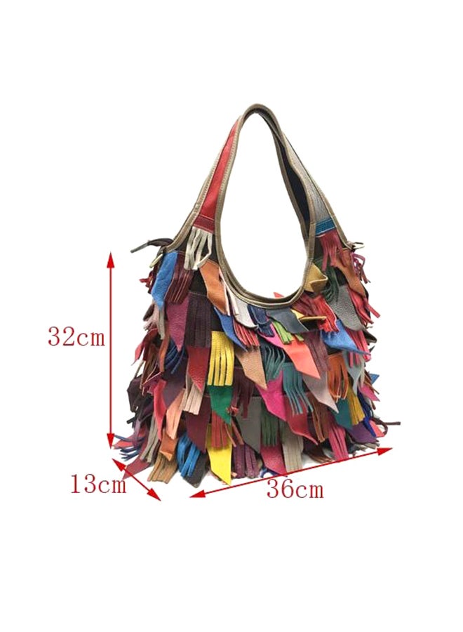 Stylish Leather Hobo Multicolour